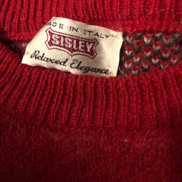 ⭐️SALE⭐️Vintage Sisley 3 snow leopards sweater angora/wool - Picture 4 of 6